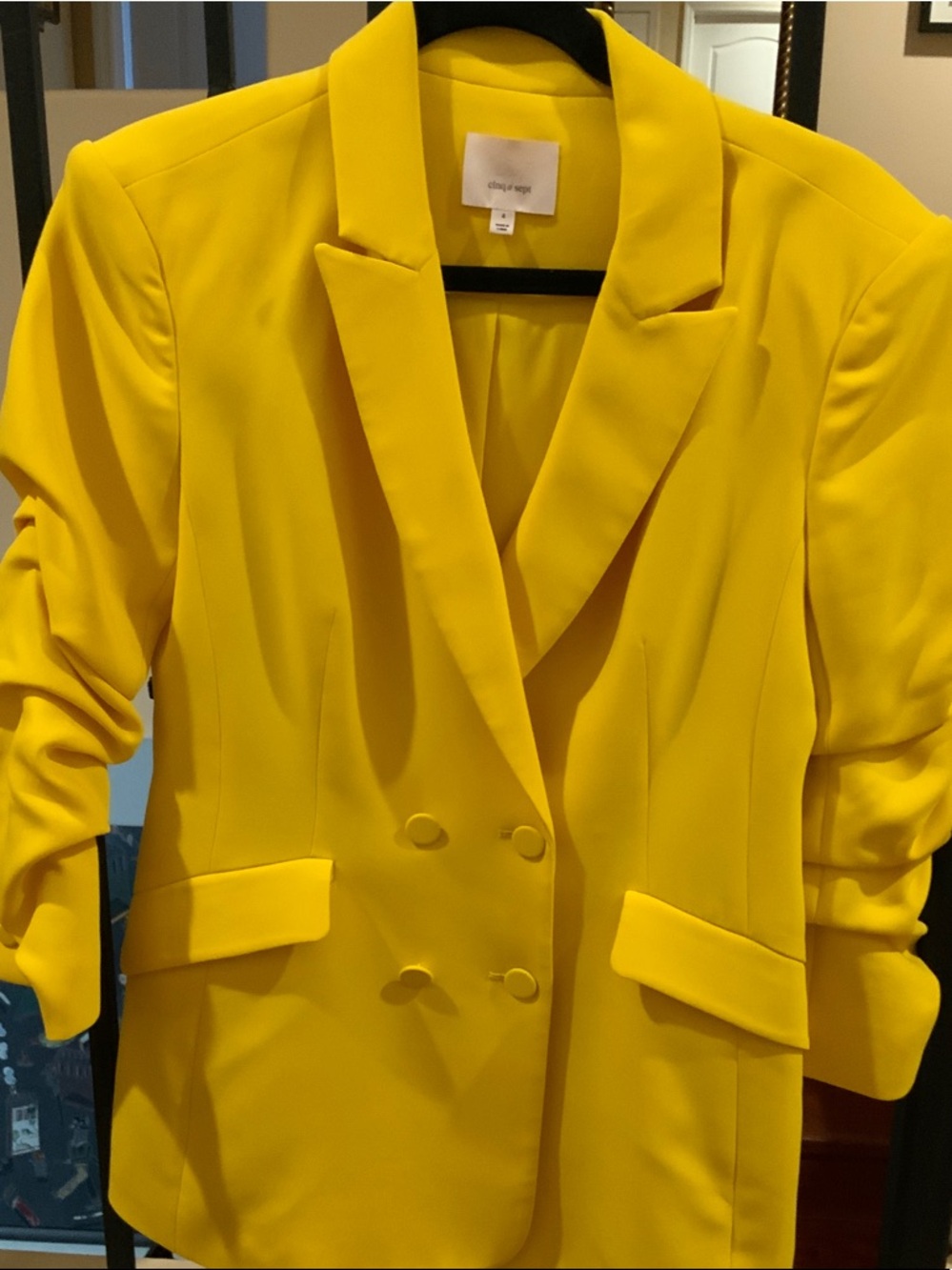 cinq a sept Yellow Double-Breasted Blazer